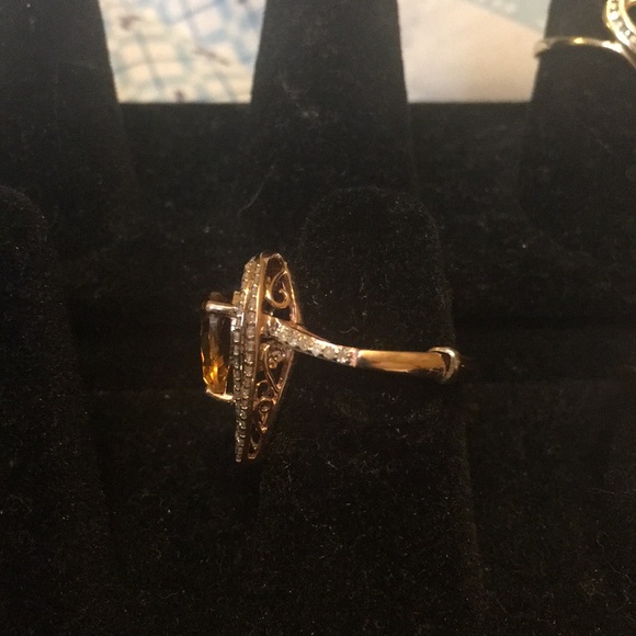 Rose Gold Rare Madeira Citrine Ring - Picture 3 of 8